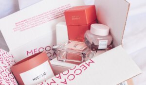 Beauty product buys in gift box